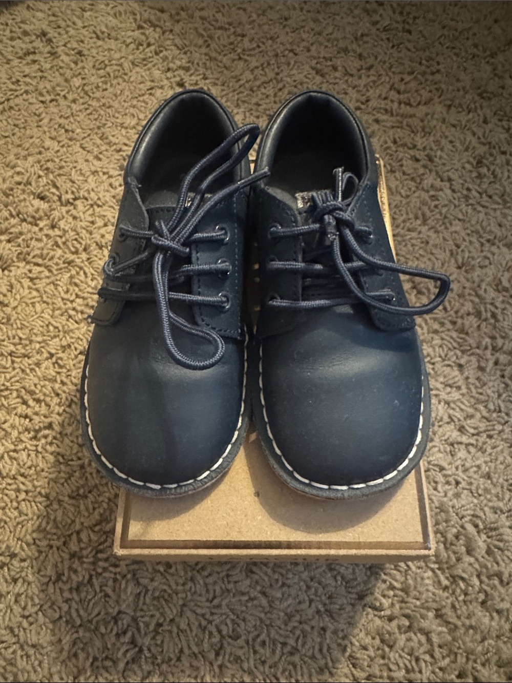 Toddler L’Amour Navy Lace-Up Shoes, Sz 10